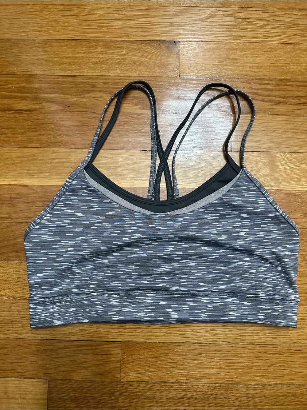 ZYIA Gray Space-Dye Double-Strap Sports Bra